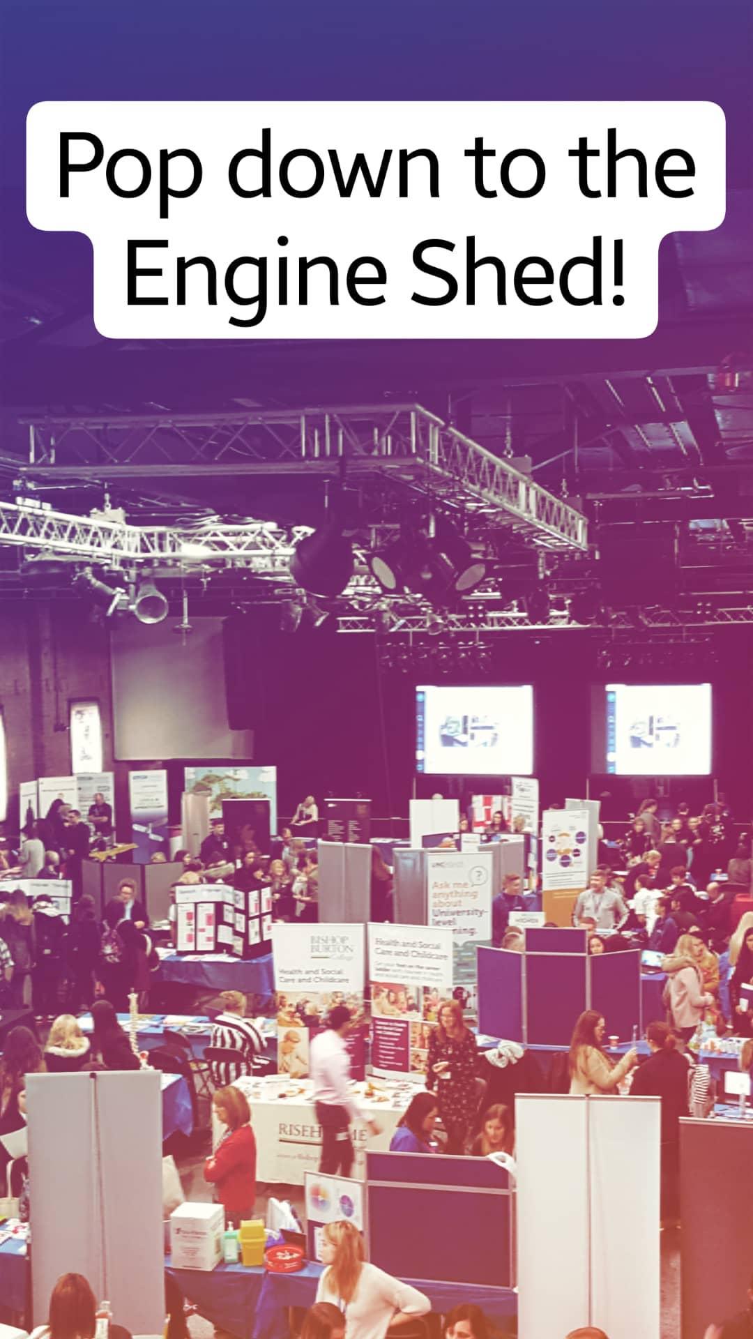 A busy Health and Care Careers Event at the Engine Shed in Lincoln, shown in live social media coverage
